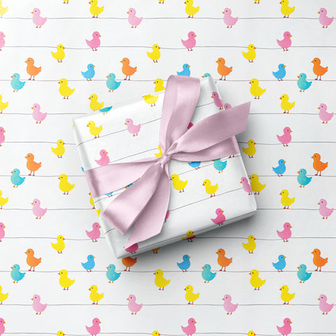 Colourful Spring 'Easter Chicks' Any Occasion Gift Wrap