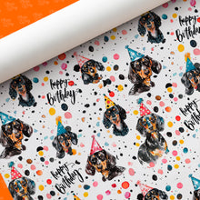 Colourful 'Dotty Dachshunds' Happy Birthday Polkadot Dog Gift Wrap
