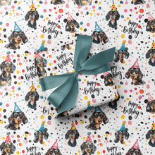 Colourful 'Dotty Dachshunds' Happy Birthday Polkadot Dog Gift Wrap