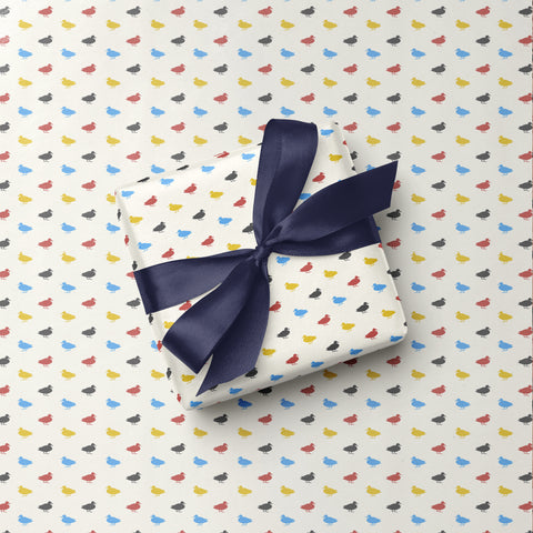 Minimal 'Colourful Ducks' Silhouette Tile Print Any Occasion Gift Wrap